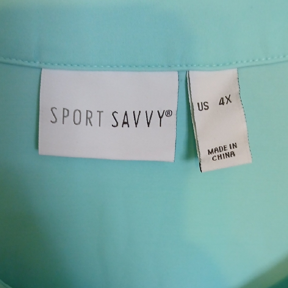 Elegant Light Blue Zip Up Shirt - Picture 2 of 4